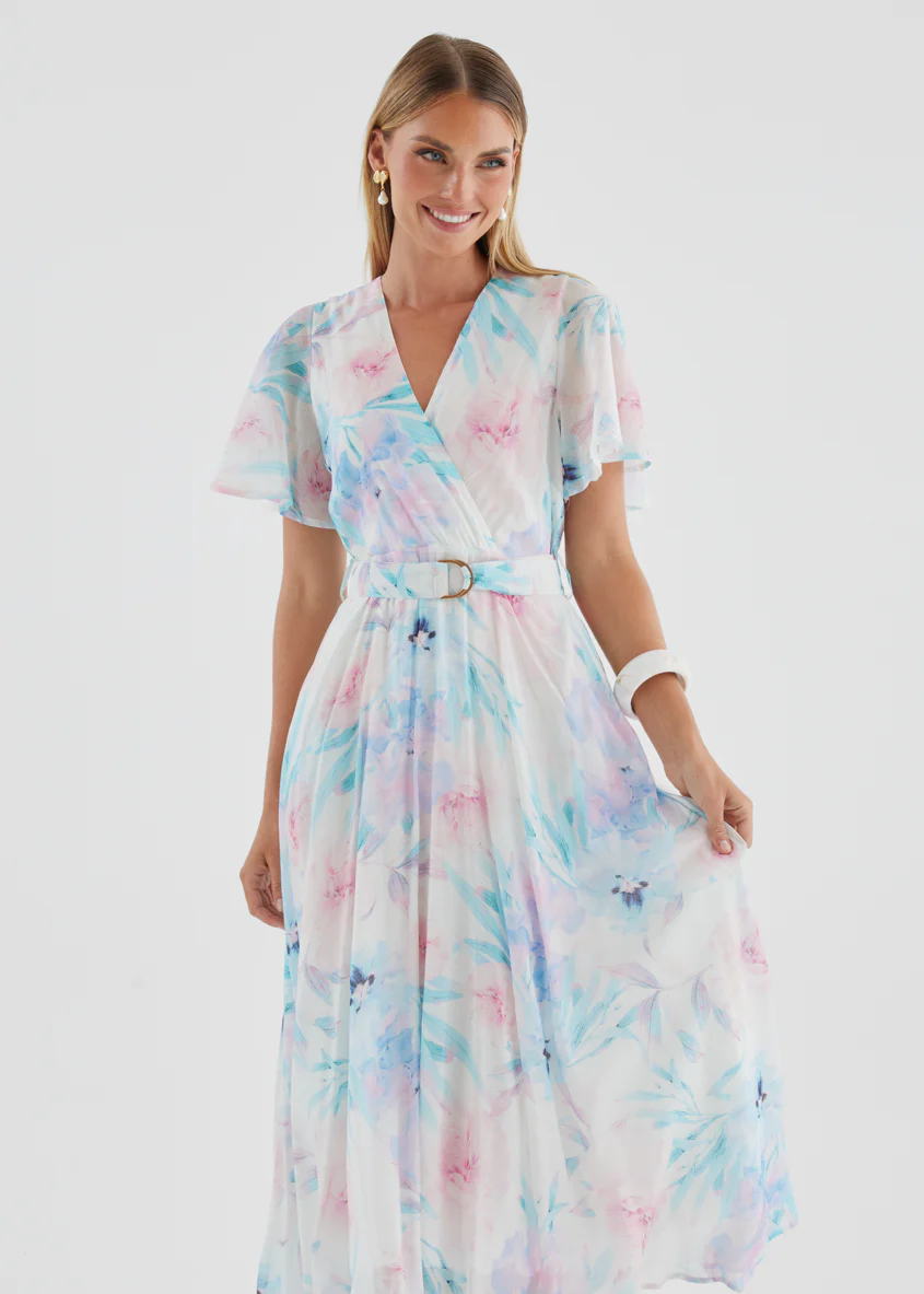 Zanzibar Midi Dress - Blue Floral - Image 3
