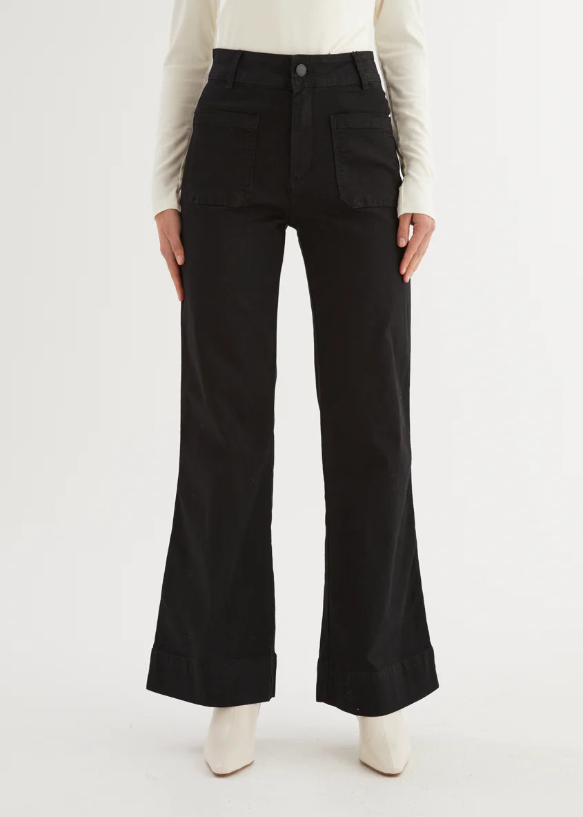 Zekroe Wide Leg Jeans - Black - Image 3