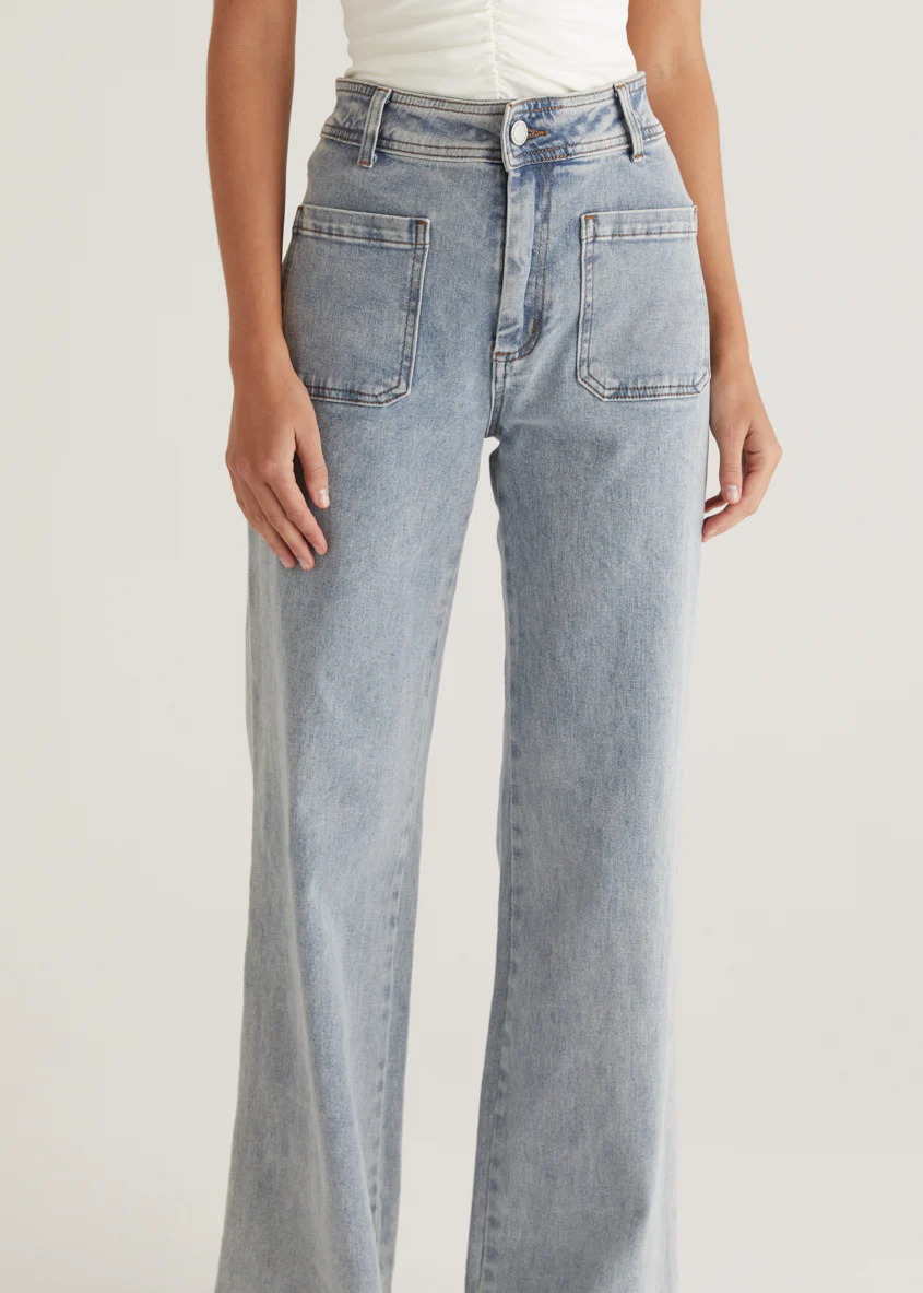 Zekroe Wide Leg Jeans - Light Blue - Image 8