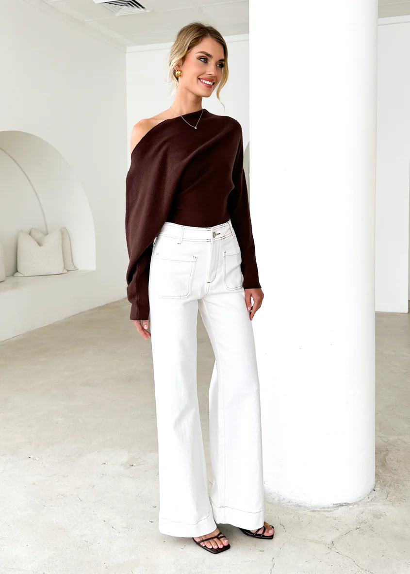 Zekroe Wide Leg Jeans - Off White - Image 10