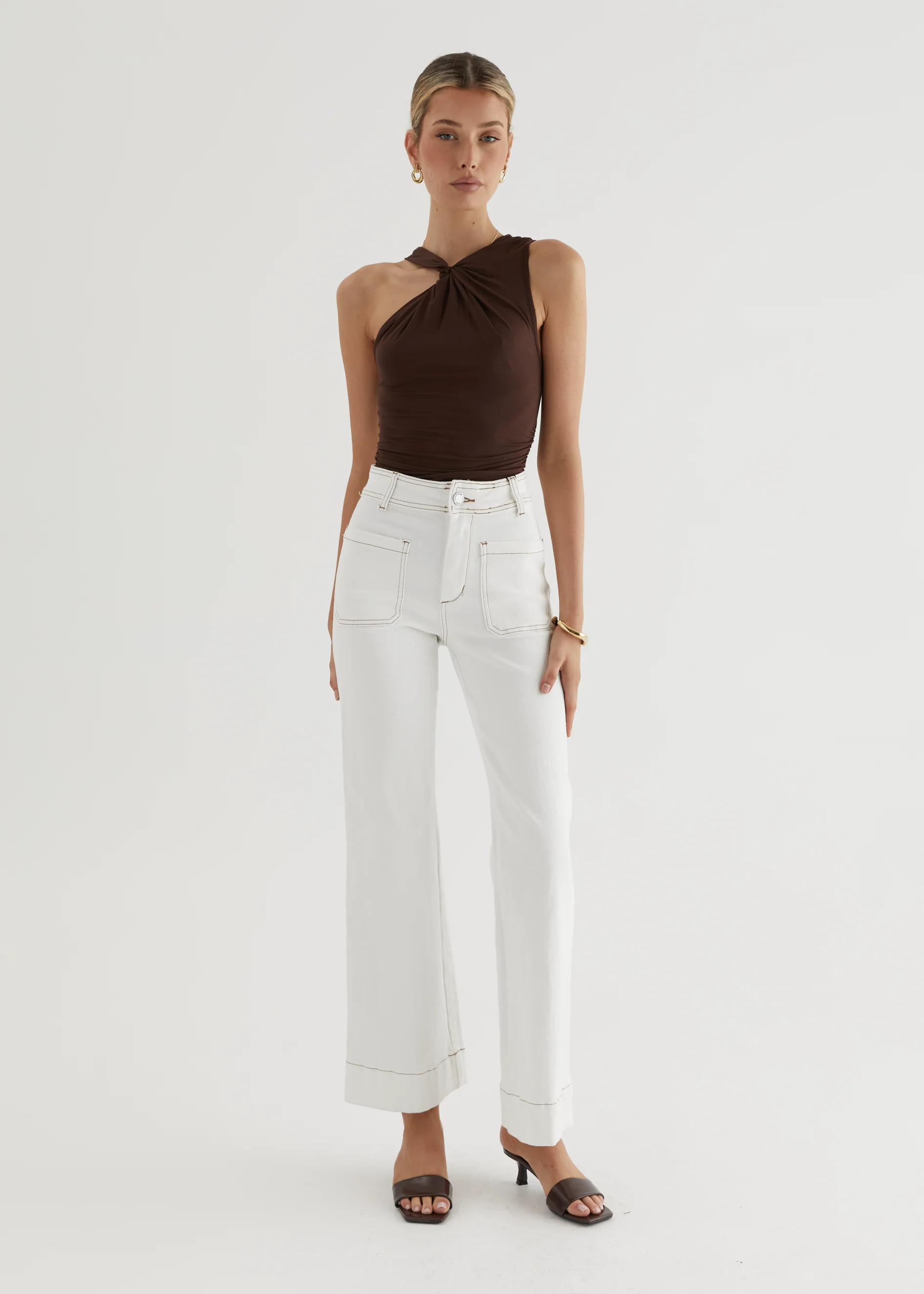 Zekroe Wide Leg Jeans - Off White - Image 14