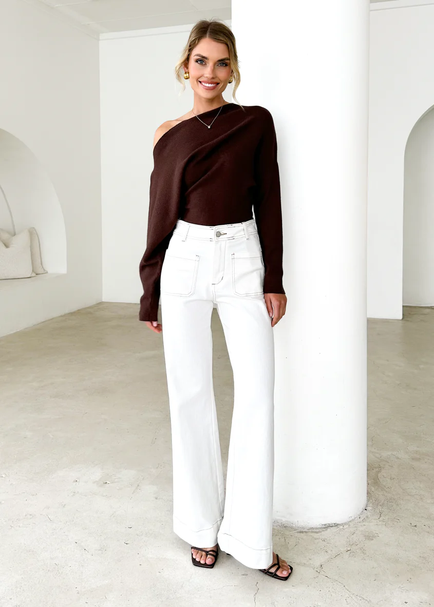Zekroe Wide Leg Jeans - Off White - Image 7